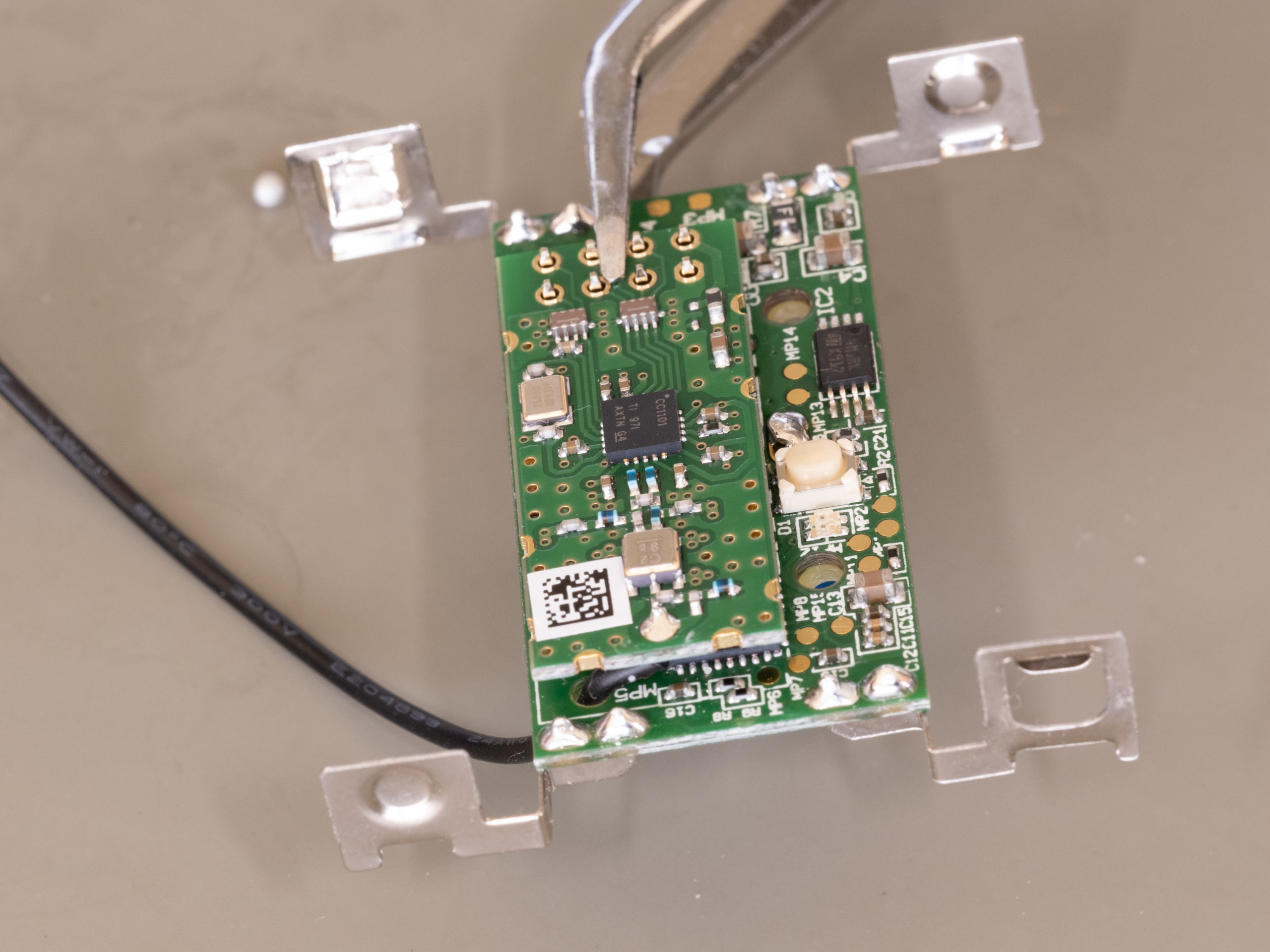 Funkmodul montiert, aber noch nicht verlötet