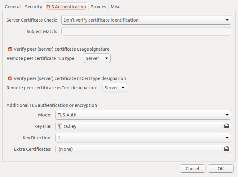 TLS Authentication konfigurieren