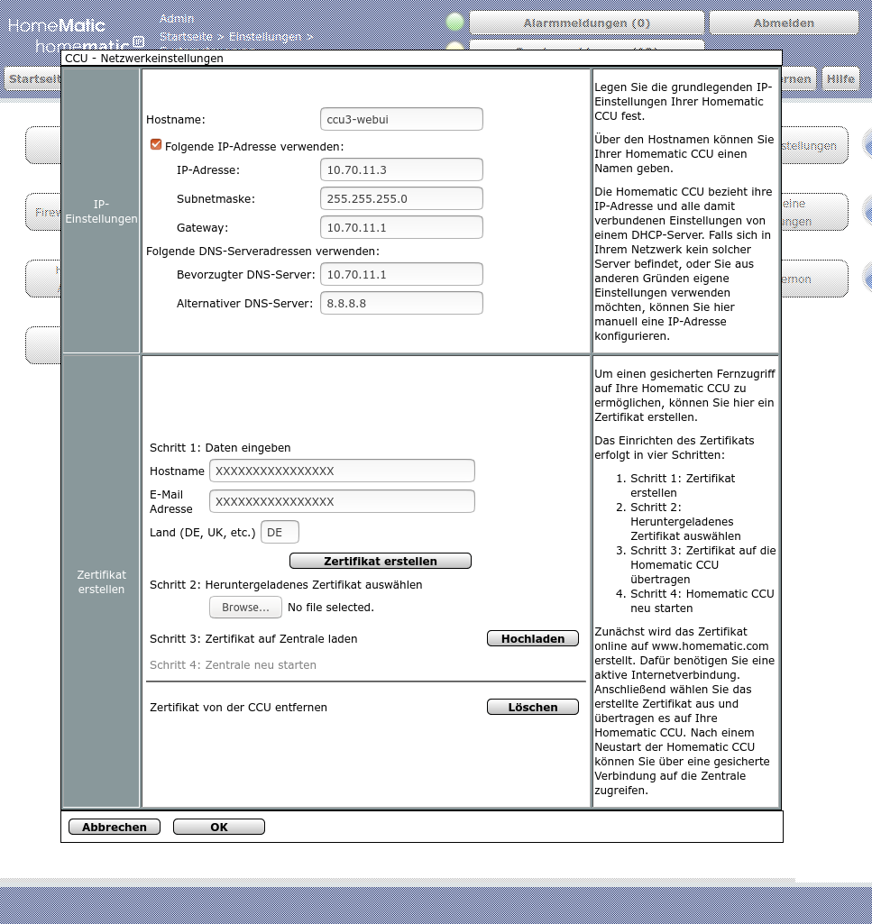 CCU bekommt die Tunnel-IP und Gateway