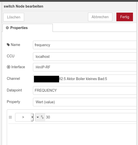 Prüfen, ob Frequenz über 30 Hz ist
